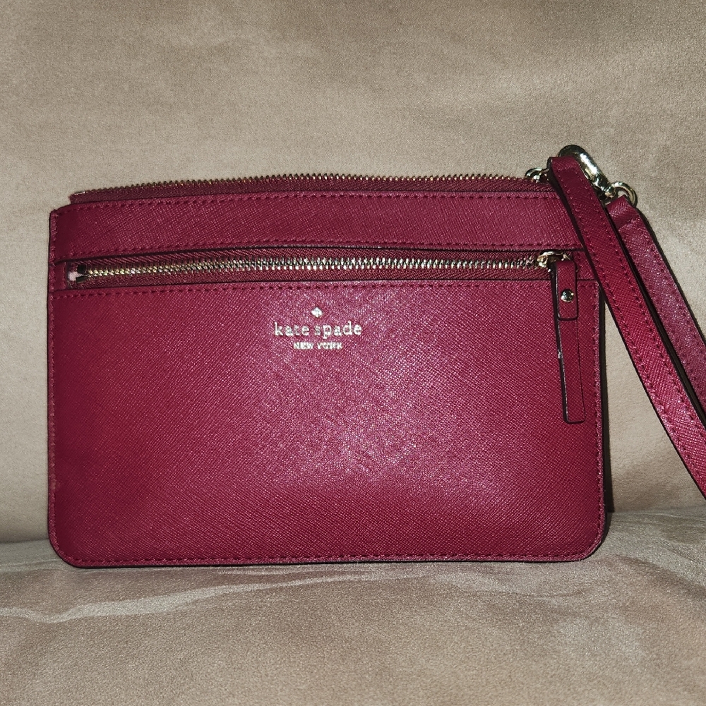 Kate Spade Burgundy Wristlet Clutch